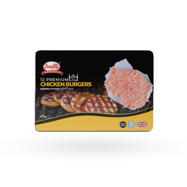 Quality Bites 12 Premium Chicken Burgers