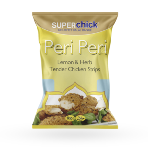 Superchick Peri Peri Lemon & Herb Tender Chicken Strips 1kg