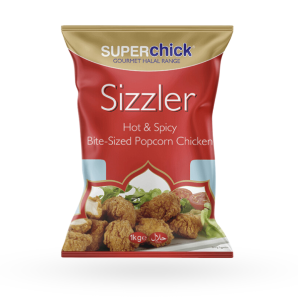 Superchick Sizzler Hot & Spicy Bite-Sized Popcorn Chicken 1kg