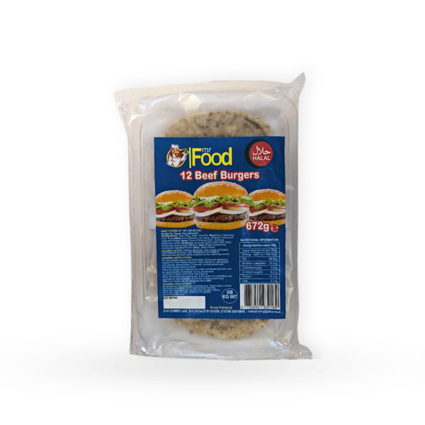 Mr Food Beef Burgers 12Pcs 672g