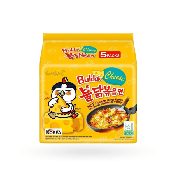 Samyang Buldak Cheese Hot Chicken Flavour Ramen Noodles (5 Pack)