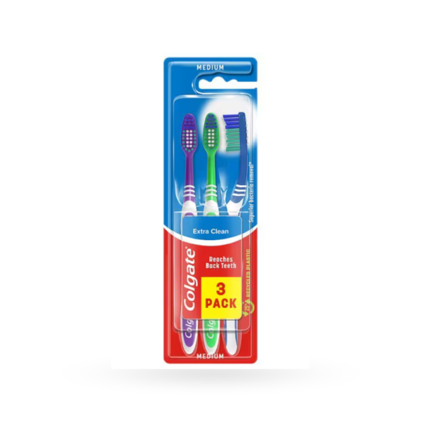 Colgate Extra Clean Medium Toothbrush 3 Pack